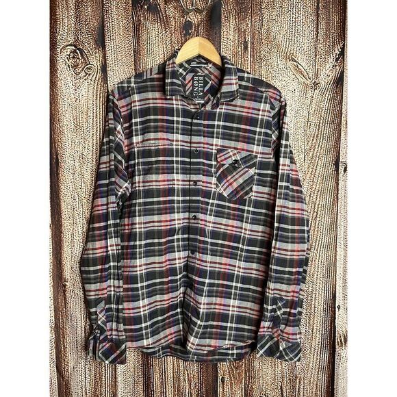 Billabong Tartan Flannel Long Sleeve Button Up Shirt Mens Size Large L Red Black - Picture 1 of 3